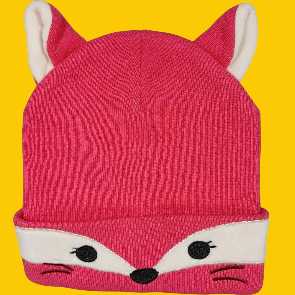 Squishmallows Beanie Youth OSFM Fifi the Fox Pink Acrylic Knit Hat